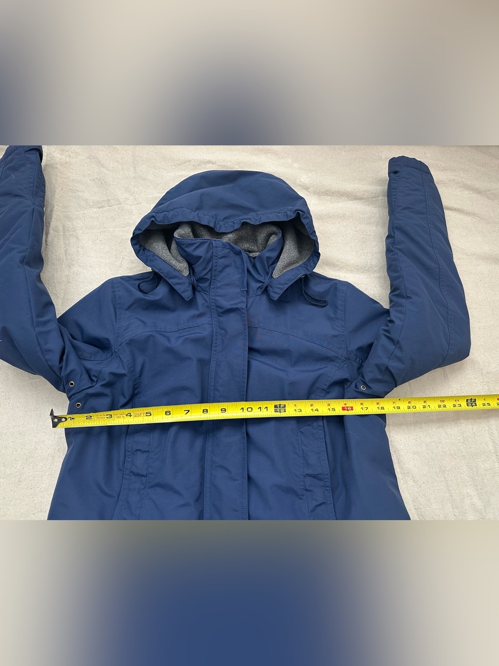 Lands' End Blue Squall Jacket Hooded Thermacheck Fleece Lined Parka XS 2-4 - Picture 6 of 15